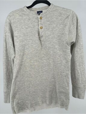 Vintage duofold Men's Medium Heather Gray Henley Cotton Wool Long‎ Sleeve Shirt